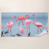 Pink Flamingo Strandtuch (Vorderseite)