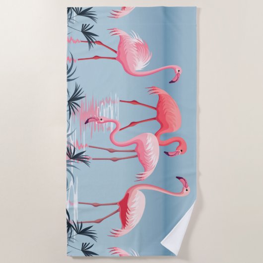 Pink Flamingo Strandtuch (Vorderseite)