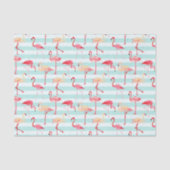 Pink Flamingo Strip Muster Papier (Vorderseite)