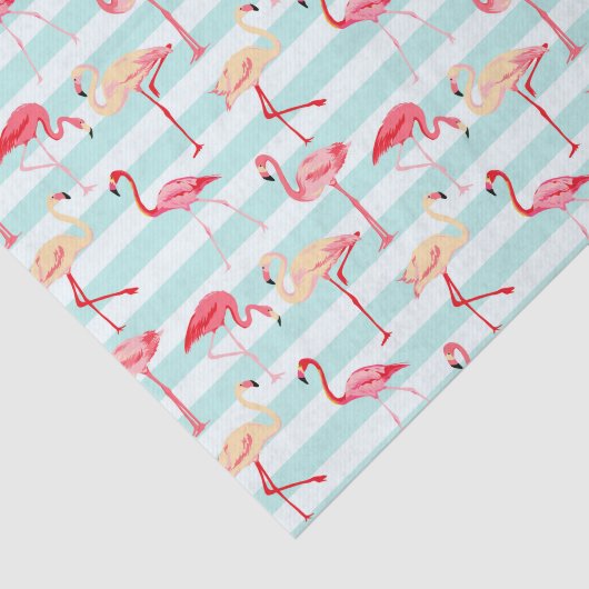 Pink Flamingo Strip Muster Papier (Ausschnitt)