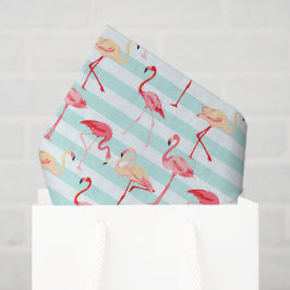 Pink Flamingo Strip Muster Papier