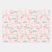 Pink Flamingo Stripes Aquamarin Accent Jeder Anlas Geschenkpapier Set (Vorderseite 2)