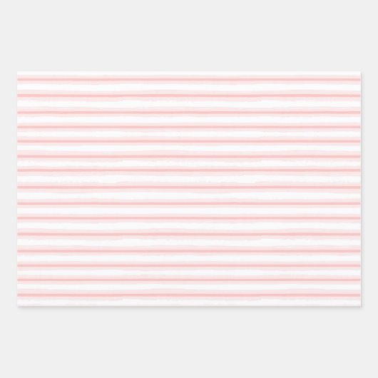 Pink Flamingo Stripes Aquamarin Accent Jeder Anlas Geschenkpapier Set (Vorderseite 3)
