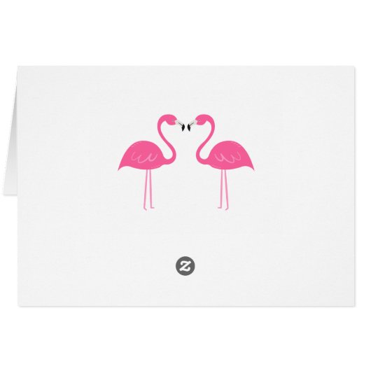 Pink Flamingo Summer Beach Wedding Danke (Rückseite Horizontal)
