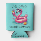 Pink Flamingo Summer Birthday Party Dosenkühler (Vorderseite)