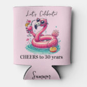 Pink Flamingo Summer Birthday Party Dosenkühler (Vorderseite)