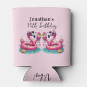 Pink Flamingo Summer Birthday Party Dosenkühler (Rückseite)