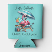 Pink Flamingo Summer Birthday Party Dosenkühler (Vorderseite)