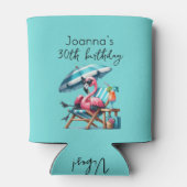 Pink Flamingo Summer Birthday Party Dosenkühler (Rückseite)