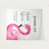 Pink Flamingo Summer Brautparty Animal Bird Wandteppich (Vorderseite (Horizontal))