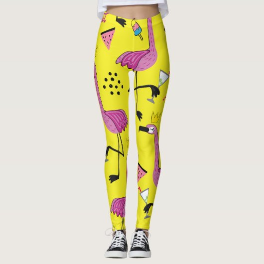 Pink Flamingo: Summer Fashion Pattern Leggings (Vorderseite)