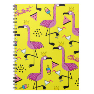 Pink Flamingo: Summer Fashion Pattern Notizblock