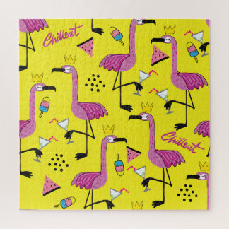Pink Flamingo: Summer Fashion Pattern Puzzle