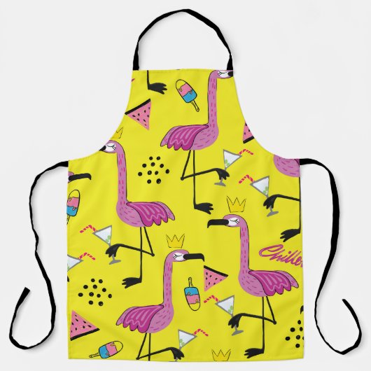 Pink Flamingo: Summer Fashion Pattern Schürze (Vorderseite)