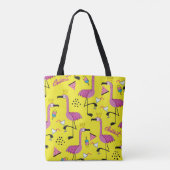 Pink Flamingo: Summer Fashion Pattern Tasche (Rückseite)