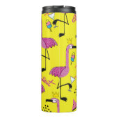 Pink Flamingo: Summer Fashion Pattern Thermosbecher (Rückseite)