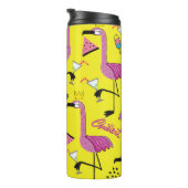 Pink Flamingo: Summer Fashion Pattern Thermosbecher (Nach rechts gedreht)
