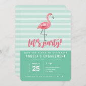 Pink Flamingo Summer Party Einladung (Vorne/Hinten)