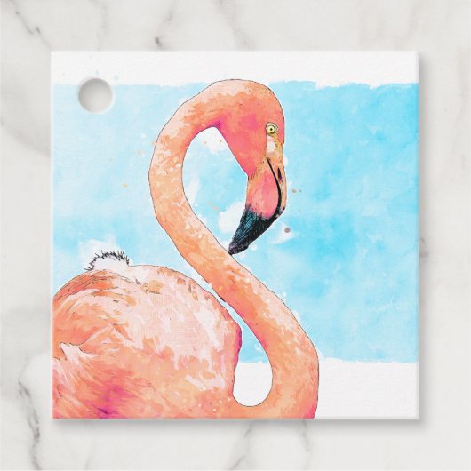 Pink Flamingo Summer Party Favor Tag Geschenkanhänger (Vorderseite)