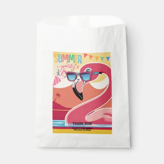 Pink Flamingo Summer Party Geschenktütchen (Vorderseite)