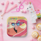 Pink Flamingo Summer Party Pappteller (Party)