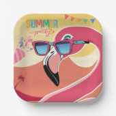 Pink Flamingo Summer Party Pappteller (Vorderseite)