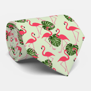 Pink Flamingo Summer Pattern Krawatte
