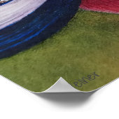 Pink Flamingo Sun Hat Hermit Crab Watercolor 16x20 Poster (Ecke)