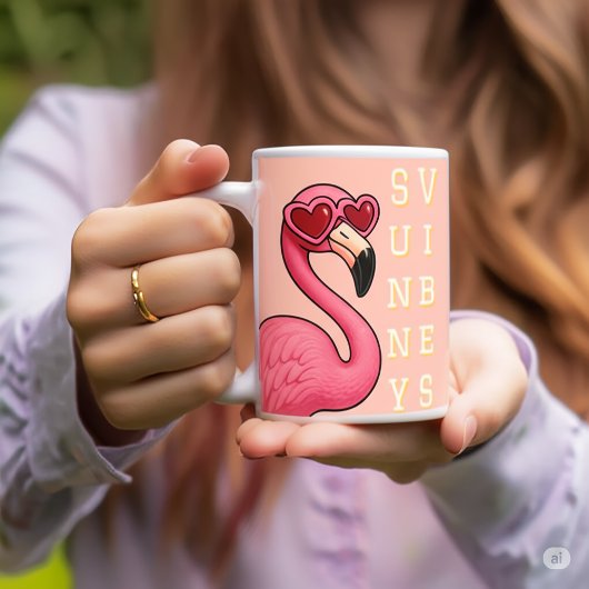 Pink Flamingo Sunny Vibes Kaffeetasse