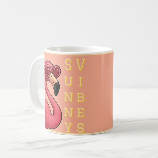 Pink Flamingo Sunny Vibes Kaffeetasse (Vorderseite Links)