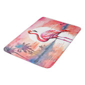 Pink Flamingo Sunset Badematte (Schrägansicht)