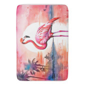 Pink Flamingo Sunset Badematte (Vorderseite Vertikal)