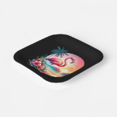 Pink Flamingo Sunset Clipart Pappteller (Gewinkelt)