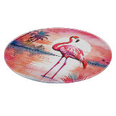 Pink Flamingo Sunset Schneidebrett (Ecke)