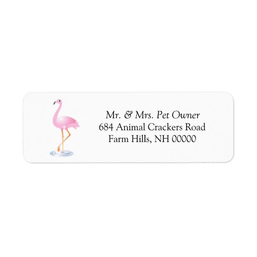Pink Flamingo Theme Rücksendeadressen-Aufkleber St (Vorne)