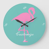 Pink Flamingo Thunder_Cove Große Wanduhr (Vorderseite)