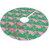Pink Flamingo Thunder_Cove Polyester Weihnachtsbaumdecke (Schrägansicht)