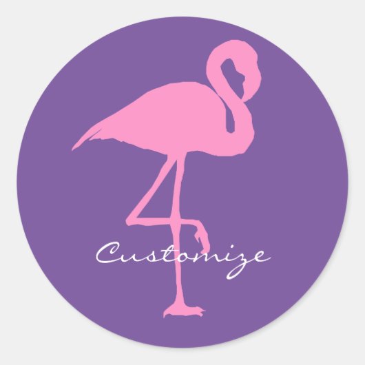 Pink Flamingo Thunder_Cove Runder Aufkleber (Vorderseite)
