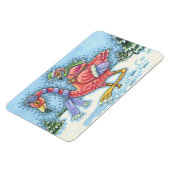 PINK FLAMINGO TIEFES SCHNEE CHRISTMAS MAGNET Recta (Linke Seite)