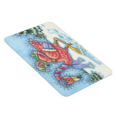 PINK FLAMINGO TIEFES SCHNEE CHRISTMAS MAGNET Recta (Rechte Seite)