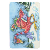 PINK FLAMINGO TIEFES SCHNEE CHRISTMAS MAGNET Recta (Vertikal)