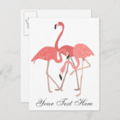Pink Flamingo Trio Postkarte (Vorne/Hinten)