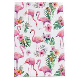 Pink Flamingo Tropical Baby Duschgeschenk Beutel Mittlere Geschenktüte