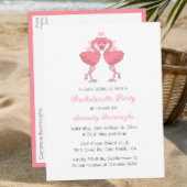 Pink Flamingo Tropical Beach Bachelorette Party Einladungspostkarte