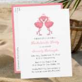 Pink Flamingo Tropical Beach Bachelorette Party Einladungspostkarte