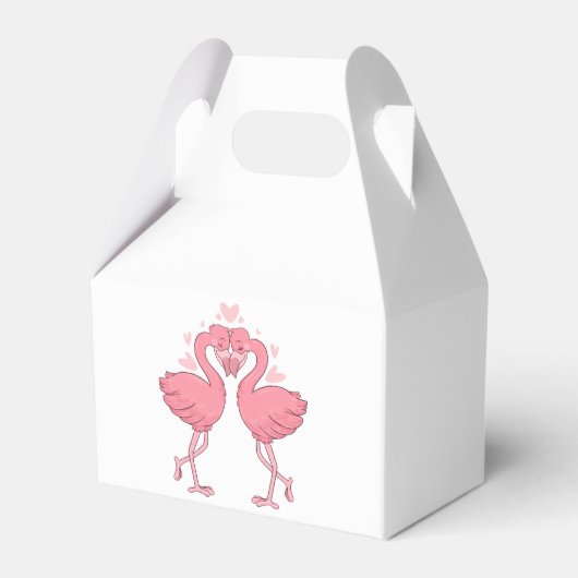 Pink Flamingo Tropical Beach Hawaiian Wedding Geschenkschachtel (Rückseite)
