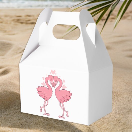 Pink Flamingo Tropical Beach Hawaiian Wedding Geschenkschachtel