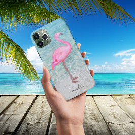 Pink Flamingo Tropical Beach Moderne Ihren Namen h Case-Mate iPhone Hülle