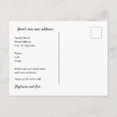 Pink Flamingo Tropical Beach Szene Neue Adresse Ankündigungspostkarte (Rückseite)