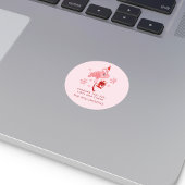 Pink Flamingo Tropical Beach Weihnachten Runder Aufkleber